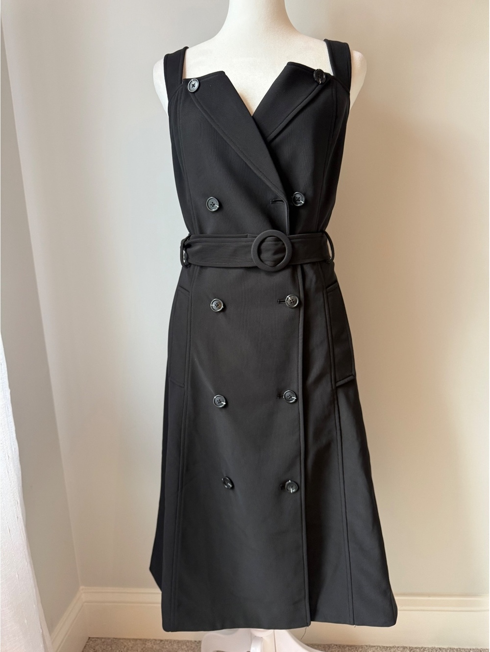 Gracia Black Trench-Style Belted Dress